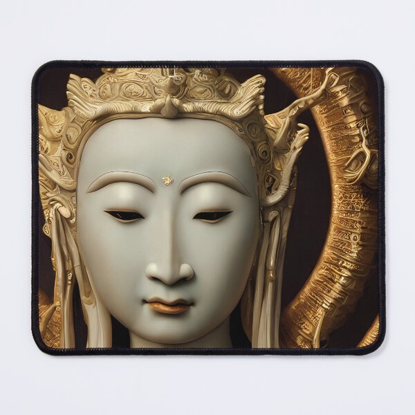 Item preview, Bronze Stone Marble Statue of Buddha Guan Yin Goddess (Buddhism Tibetan Style, Color Square Tiles) designed and sold by Digital-Davinci.