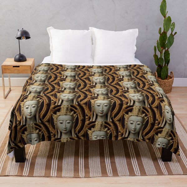 Item preview, Bronze Stone Marble Statue of Buddha Guan Yin Goddess (Buddhism Tibetan Style, Color Square Tiles) designed and sold by Digital-Davinci.