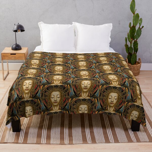 Item preview, Thangka Painting Buddha Guan Yin Goddess Portrait (Buddhism Tibetan Style, Color Square Tiles) designed and sold by Digital-Davinci.