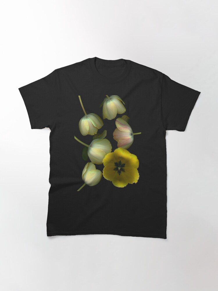 Thumbnail 3 of 7, Classic T-Shirt, Tulip Fantasy Dark Floral designed and sold by LindasPhotoArt.