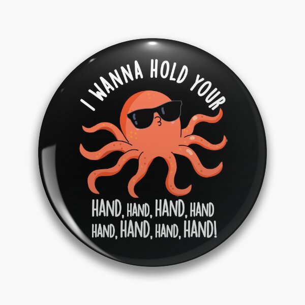Item preview, I Wanna Hold Your Hand Funny Octopus Puns (Dark BG) designed and sold by punnybone.