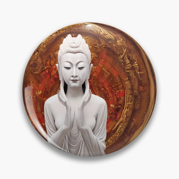 Item preview, Bronze Stone Marble Statue of Empress Buddha Guan Yin Goddess (Buddhism Tibetan Style, Color Square Tiles) designed and sold by Digital-Davinci.