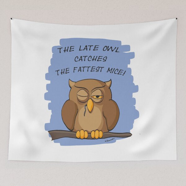 Item preview, The Late Owl Catches The Fattest Mice designed and sold by Sharandra.