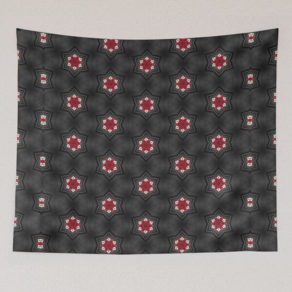 Item preview, Grey and red Textile work designed and sold by tshirtsandme.