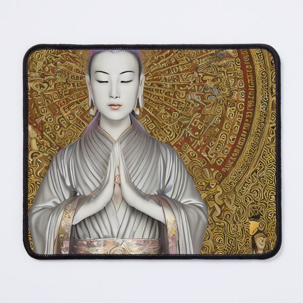 Item preview, Bronze Stone Marble Statue of Empress Buddha Guan Yin Goddess (Buddhism Tibetan Style, Color Square Tiles) designed and sold by Digital-Davinci.