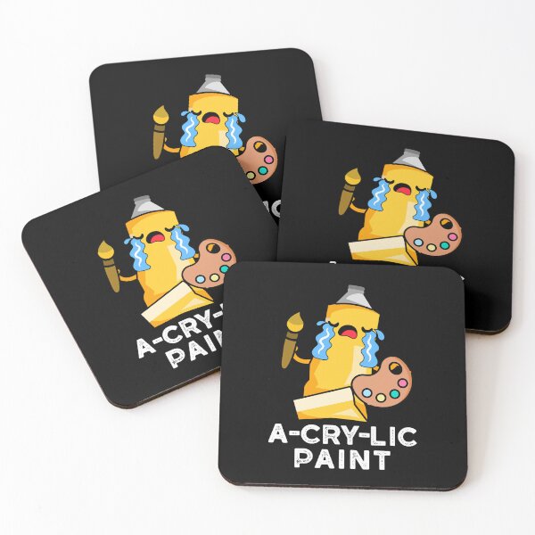 Item preview, A-cry-lic Paint Funny Artist Puns (Dark BG) designed and sold by punnybone.