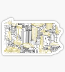 Pittsburgh Skyline Art Sticker
