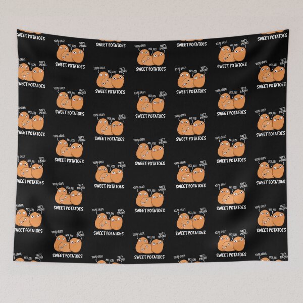 Item preview, Sweet Potatoes Funny Vegetable Puns (Dark BG) designed and sold by punnybone.