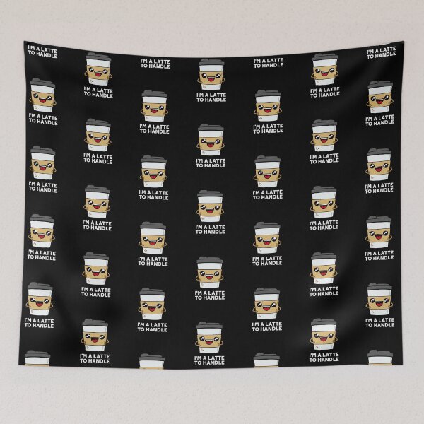 Item preview, I'm A Latte To Handle Funny Sassy Coffee Puns (Dark BG) designed and sold by punnybone.