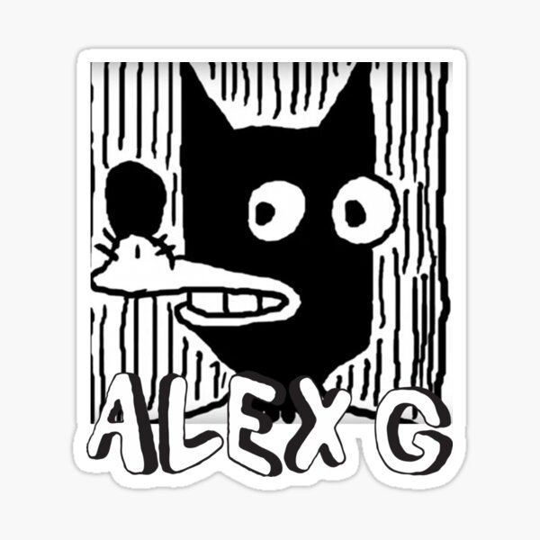 Vista previa del artículo con la obra «(Sandy) Logotipo del perro Alex G Pegatina», diseñado y vendido por Rhubarbbechtel.