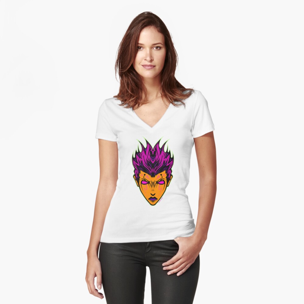 Item preview, Fitted V-Neck T-Shirt designed and sold by sadmachine.