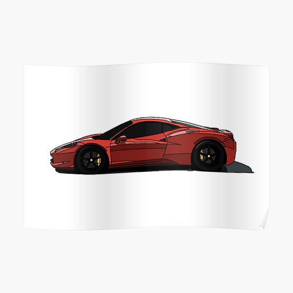 Ferrari 488 GTB Supercar Poster