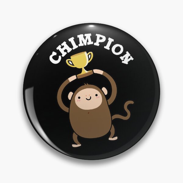 Artikelvorschau, Schimpansen-Champion Lustige Schimpansen-Wortspiele (Dark BG) entworfen und verkauft von punnybone.