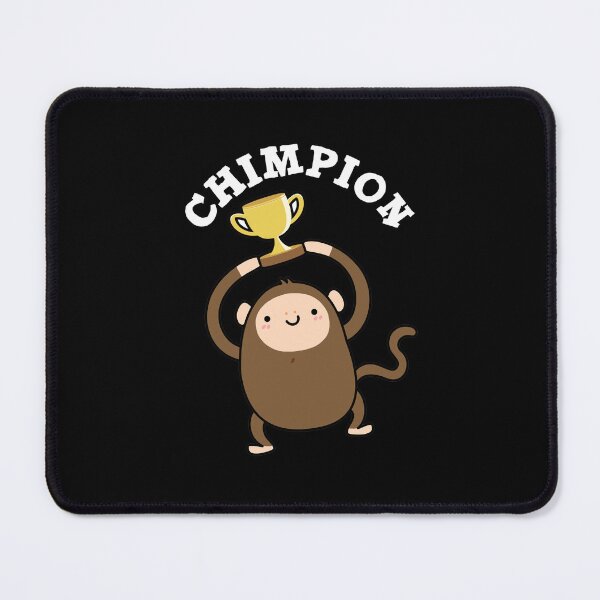 Item preview, Chimpion Champion Funny Chimpanzee Puns (Dark BG) designed and sold by punnybone.