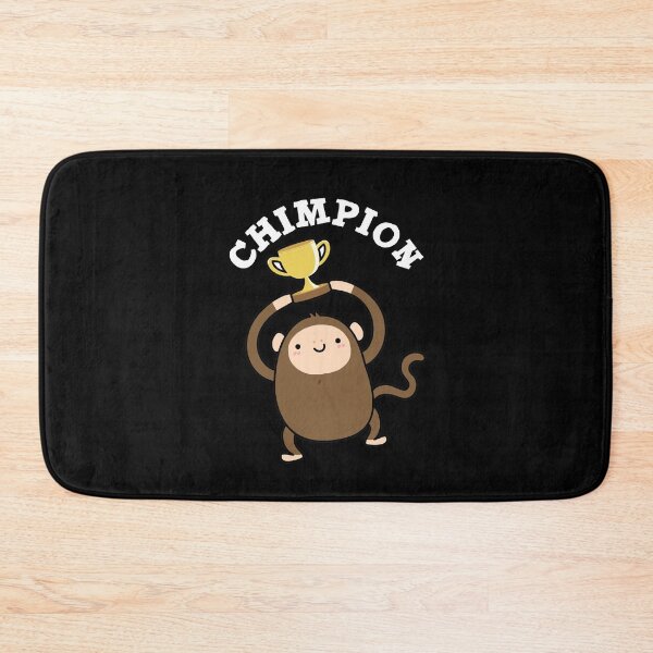 Item preview, Chimpion Champion Funny Chimpanzee Puns (Dark BG) designed and sold by punnybone.