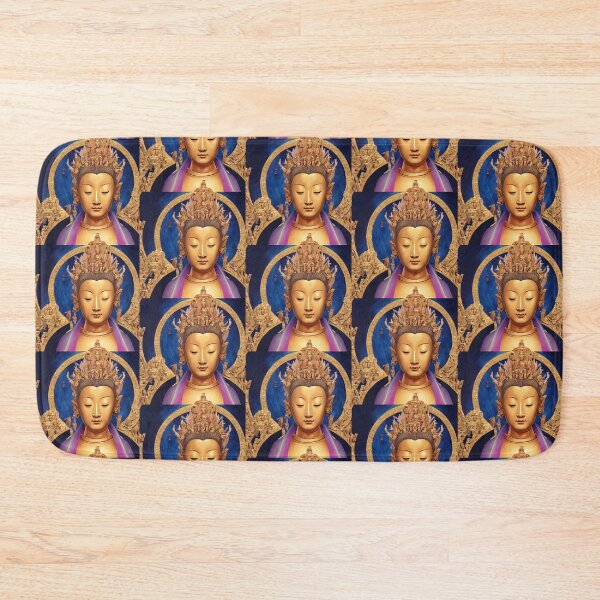 Item preview, Thangka  Empress uddha Guan Yin Goddess Portrait Sun Flower Motif (Buddhism Tibetan Style, Color Square Tiles) designed and sold by Digital-Davinci.