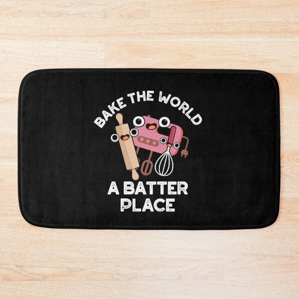 Item preview, Bake The World A Batter Place Funny Baking Puns (Dark BG) designed and sold by punnybone.
