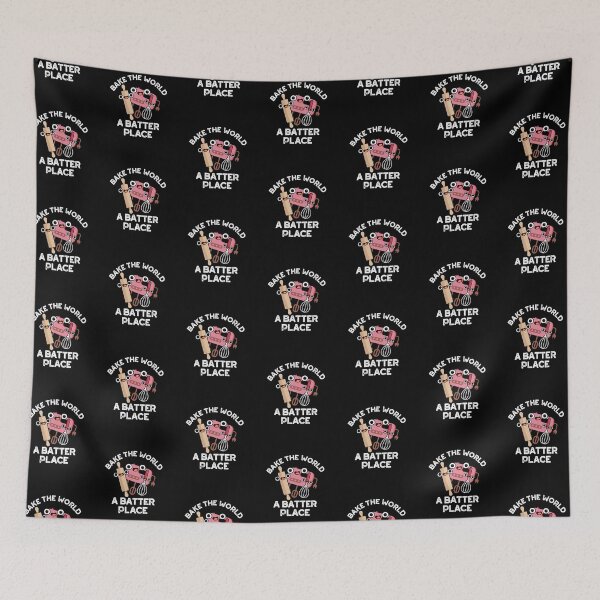 Item preview, Bake The World A Batter Place Funny Baking Puns (Dark BG) designed and sold by punnybone.