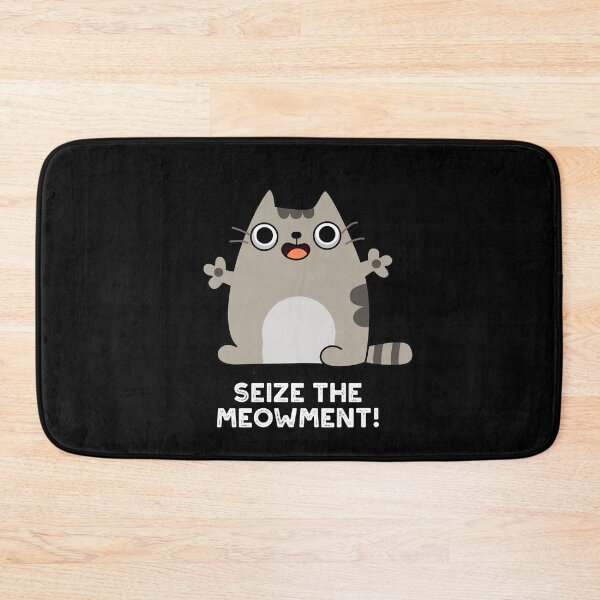 Item preview, Seize The Meow-ment Positive Cat Puns (Dark BG) designed and sold by punnybone.