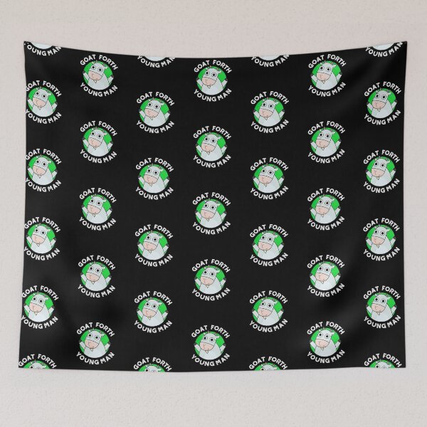 Item preview, Goat Forth Young Man Funny Animal Puns (Dark BG) designed and sold by punnybone.