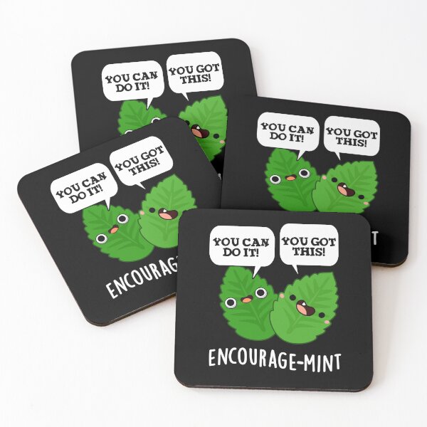 Item preview, Encourage-mint Positive Mint Puns (Dark BG) designed and sold by punnybone.