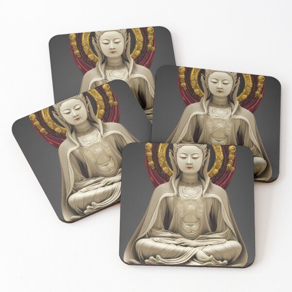 Item preview, Stone Marble Statue Buddha Guan Yin Goddess (Buddhism Tibetan Style, Color Square Tiles) designed and sold by Digital-Davinci.