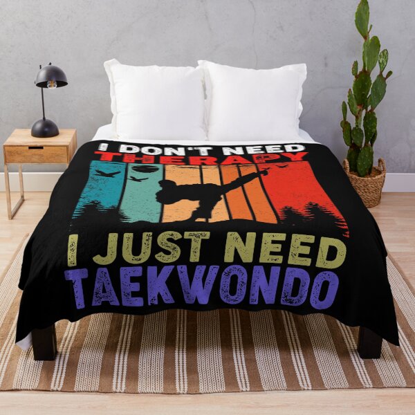 Item preview, Retro Sunset - I Don't Need Therapy I Just Need Taekwondo! Vintage Sunset. Funny Taekwondo Instructor or Taekwondo Beginner Design designed and sold by TheKarateStore.