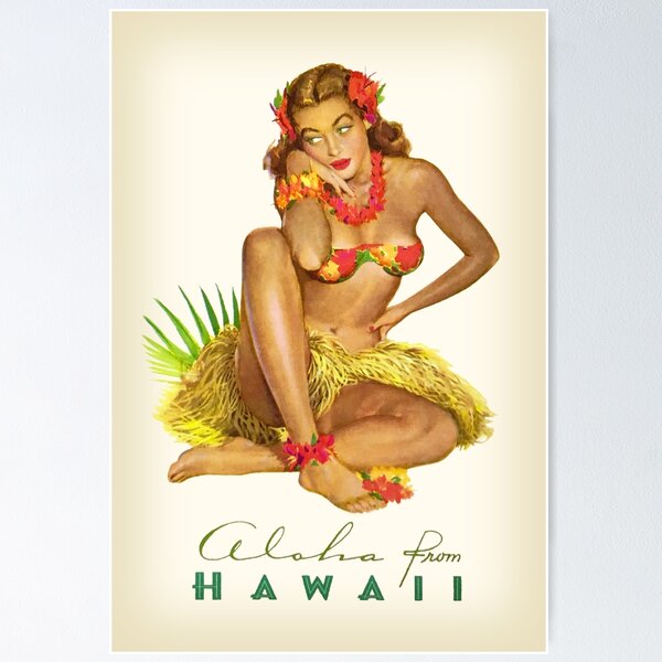 Item preview, Aloha from Hawaii - Original Vintage Travel Poster designed and sold by -Koleidescope.