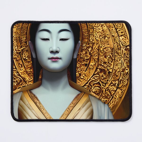 Item preview, Bronze Stone Marble Statue of Empress Buddha Guan Yin Goddess (Buddhism Tibetan Style, Color Square Tiles) designed and sold by Digital-Davinci.