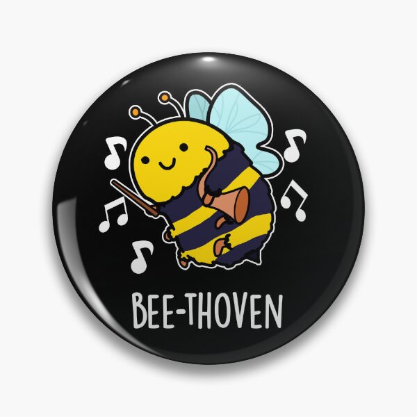 Item preview, Bee-thoven Funny Music Bee Puns (Dark BG) designed and sold by punnybone.