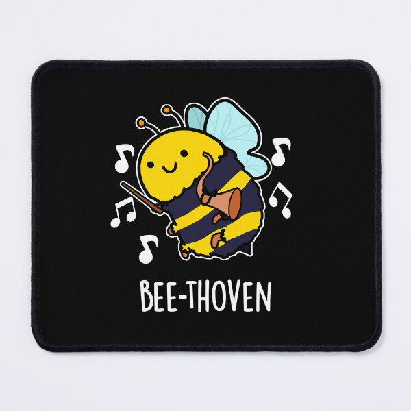 Item preview, Bee-thoven Funny Music Bee Puns (Dark BG) designed and sold by punnybone.