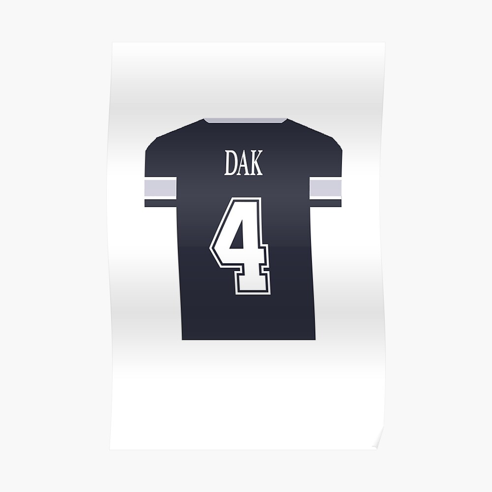 Dak Prescott Jersey Blue Sticker for Sale by Tate Breeland