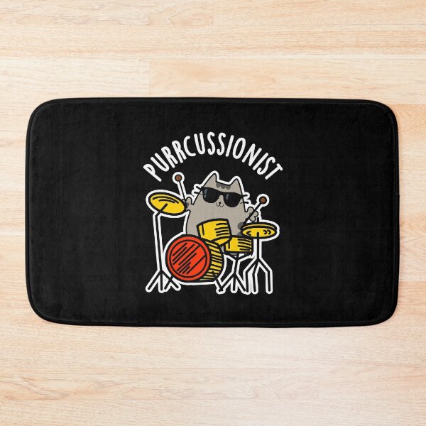 Item preview, Purr-cussionist Funny Drummer Cat Puns (Dark BG) designed and sold by punnybone.