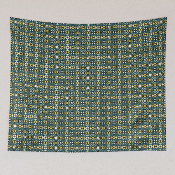 Aperçu de l'œuvre  Modèle sans couture bleu et jaune créée et vendue par patternologyy.