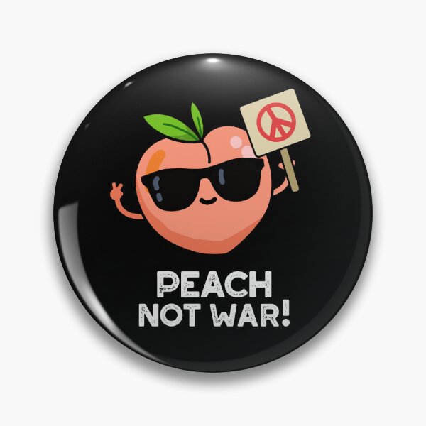 Item preview, Peach Not War Funny Fruit Puns (Dark BG) designed and sold by punnybone.