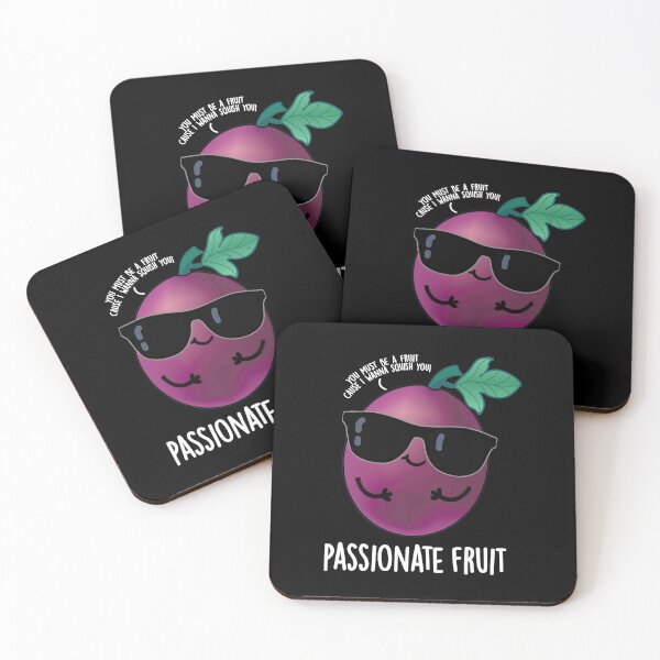 Item preview, Passionate Fruit Funny Passion Fruit Puns (Dark BG) designed and sold by punnybone.