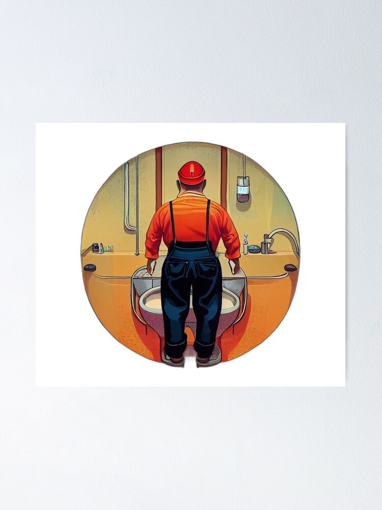 Plumbers Butt Crack Poster For Sale By Lnj Design Redbubble