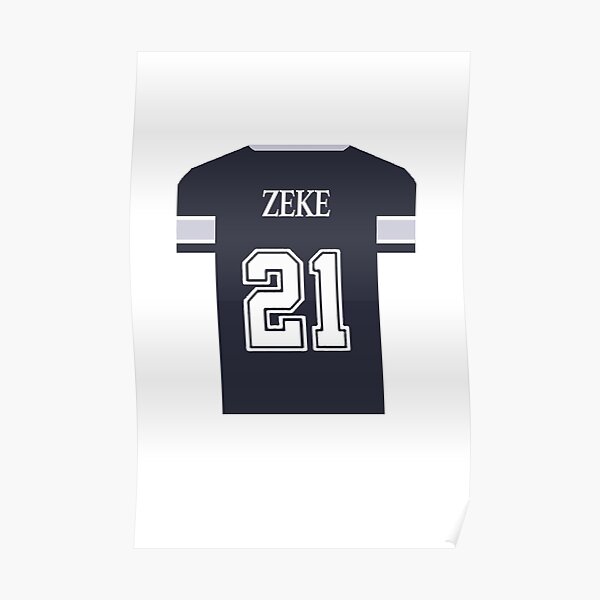 Dak Prescott Jersey Blue Poster for Sale by Tate Breeland