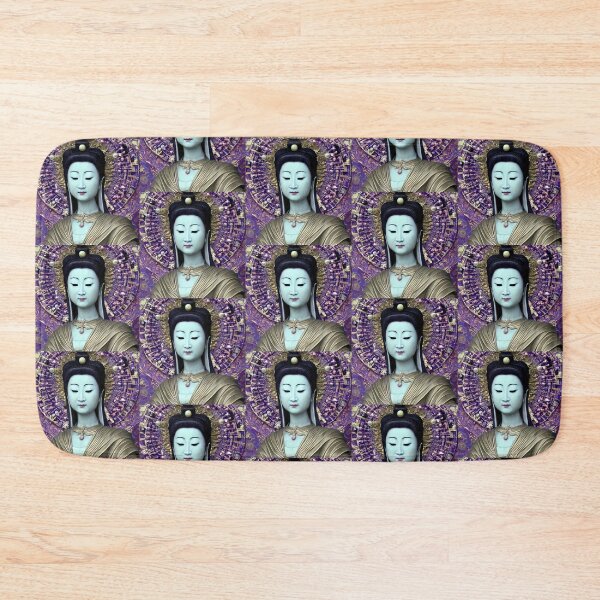 Item preview, Purple Thangka  Empress Buddha Guan Yin Goddess Portrait Sun Flower Motif (Buddhism Tibetan Style, Color Square Tiles) designed and sold by Digital-Davinci.