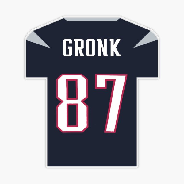 Rob Gronkowski Jersey Shirt L Patriots 87 Blue Short Sleeve Cotton Crew NFL