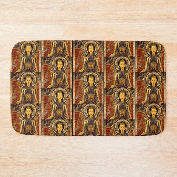 Item preview, Thangka Painting Bronze Buddha Guan Yin Goddess Portrait (Buddhism Tibetan Style, Color Square Tiles) designed and sold by Digital-Davinci.