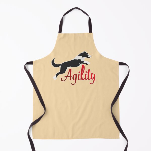 Item preview, black and white border collie jumping and agility in red designed and sold by PausePapote.