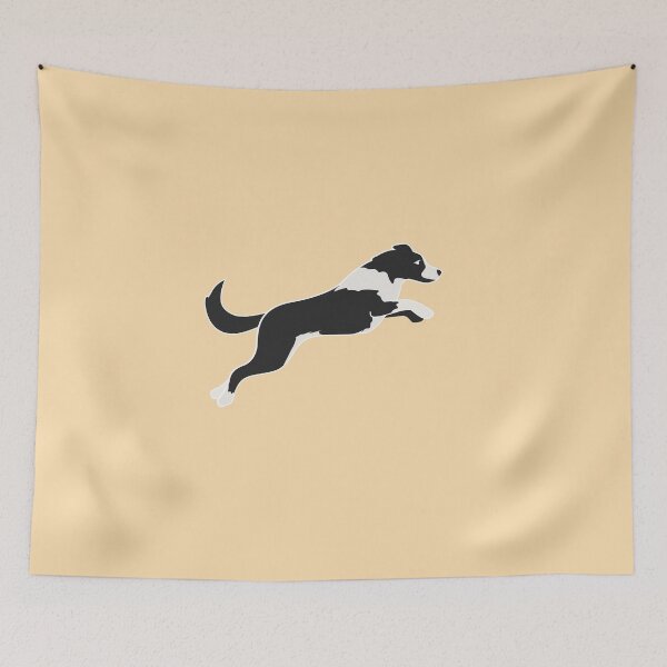 Item preview, Black and white border collie jumping for dog agility enthusiasts designed and sold by PausePapote.