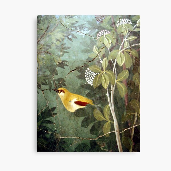 Roman Fresco of a Golden Oriole, Pompeii. Canvas Print