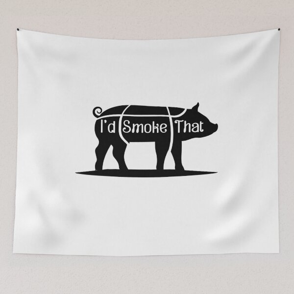 Item preview, I'd Smoke That Pig Pork Bbq Barbecue Funny  designed and sold by miracletee.
