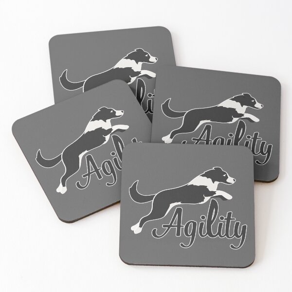 Item preview, Black and white border collie jumping with agility in black for dog lovers designed and sold by PausePapote.