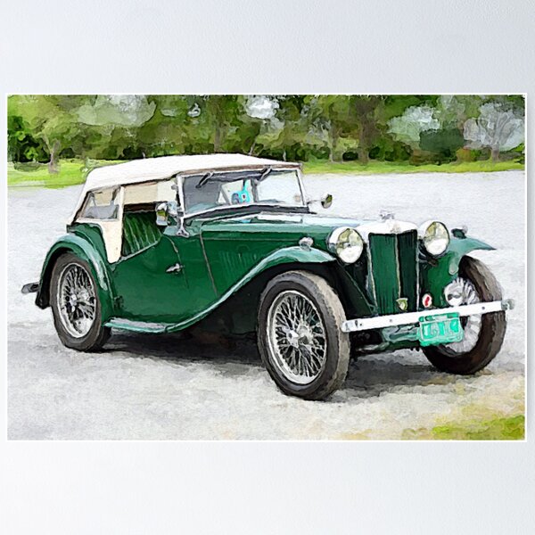 Vista previa del artículo con la obra «1949 MG TC Roadster acuarela», diseñado y vendido por PhotosByHealy.