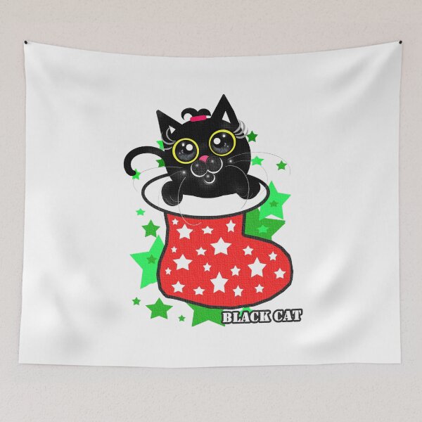 Item preview, Cute black cat in Christmas gift Sock  designed and sold by Shirley cute art .