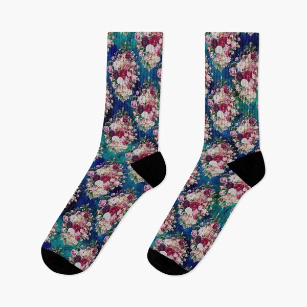 Item preview, Flowers in a diamond floral pattern, decorative pattern, modern design, flowers repeat pattern, blue turquoise floral   designed and sold by ZeinabTaha.
