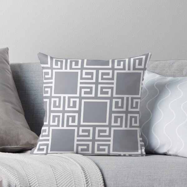 Item preview, Silver And Grey Greek Key Pattern designed and sold by Tamas Das.